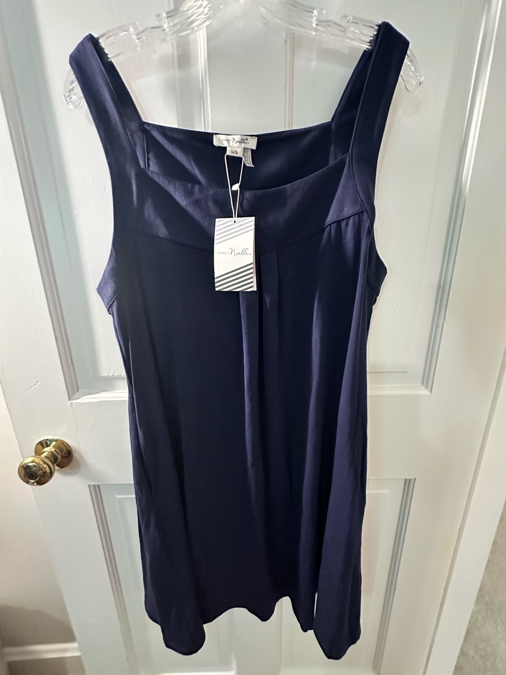 Simply Noelle Navy Square-Neck Sleeveless Dress